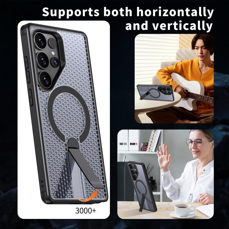 For Samsung Galaxy S25 Ultra 5G kalebol Honeycomb Cooling MagSafe Holder Phone Case