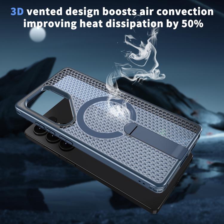 For Samsung Galaxy S25 Ultra 5G kalebol Honeycomb Cooling MagSafe Holder Phone Case