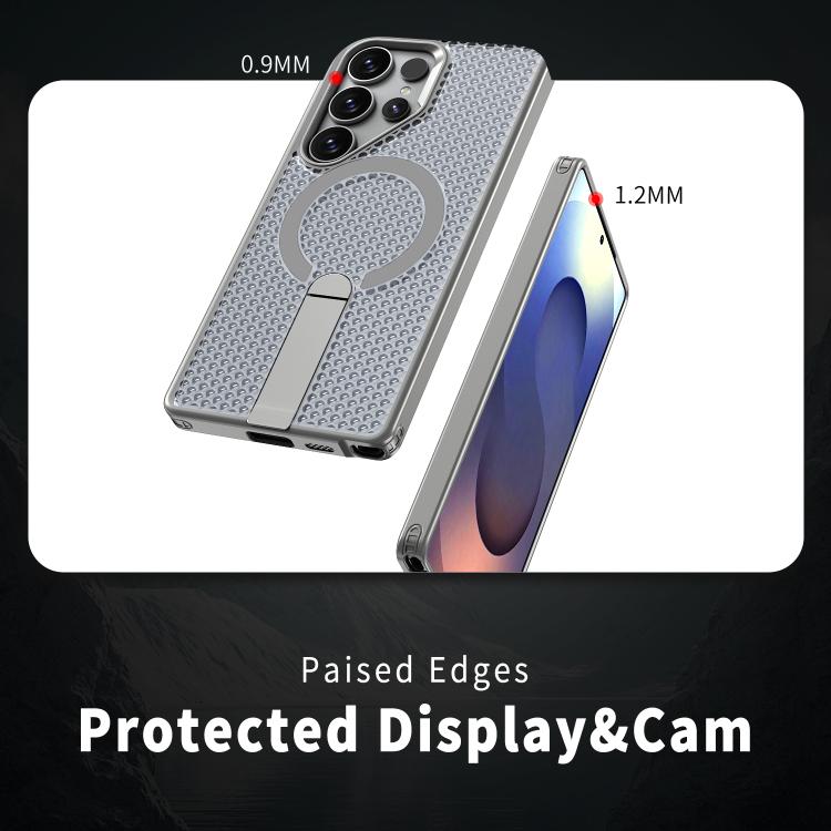 For Samsung Galaxy S25 Ultra 5G kalebol Honeycomb Cooling MagSafe Holder Phone Case