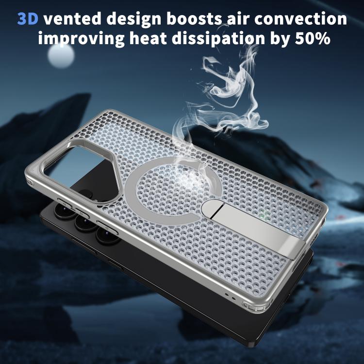 For Samsung Galaxy S25 Ultra 5G kalebol Honeycomb Cooling MagSafe Holder Phone Case