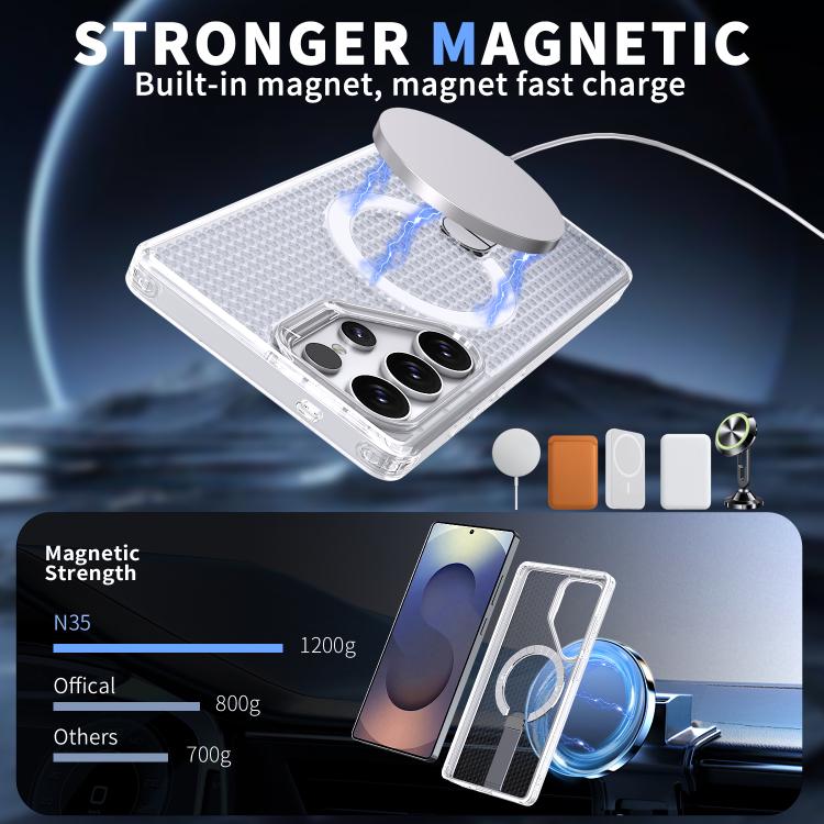 For Samsung Galaxy S25 Ultra 5G kalebol Honeycomb Cooling MagSafe Holder Phone Case