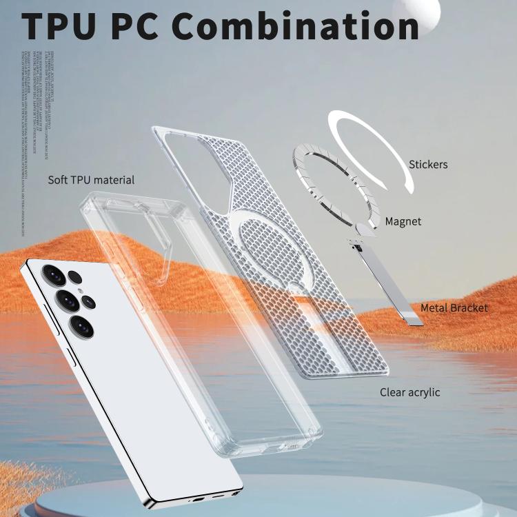 For Samsung Galaxy S25 Ultra 5G kalebol Honeycomb Cooling MagSafe Holder Phone Case