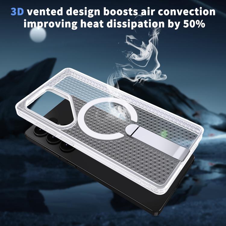 For Samsung Galaxy S25 Ultra 5G kalebol Honeycomb Cooling MagSafe Holder Phone Case