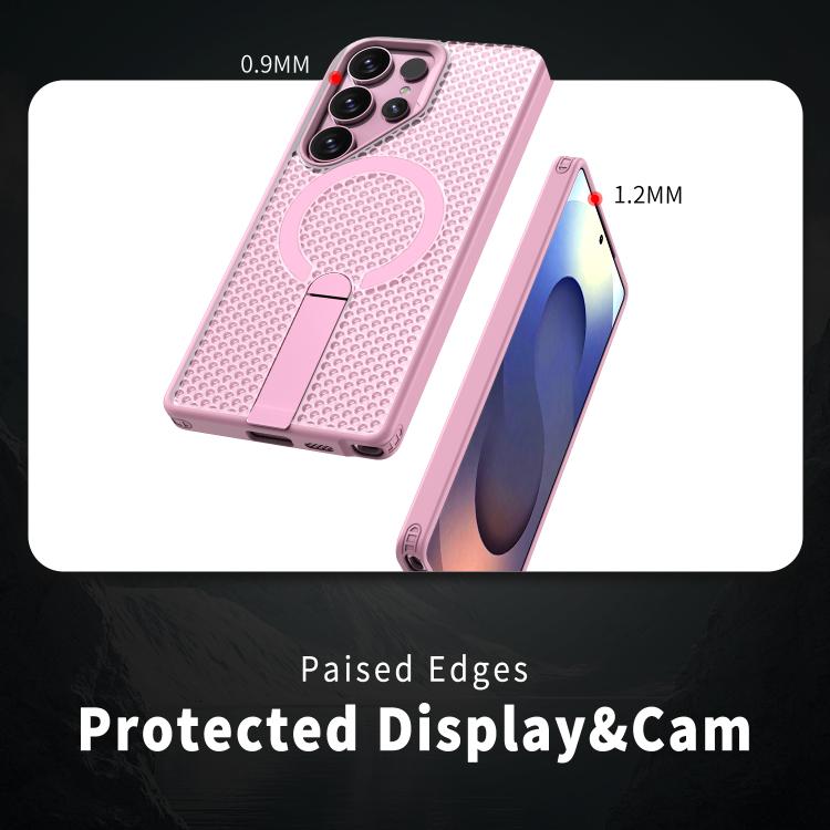 For Samsung Galaxy S25 Ultra 5G kalebol Honeycomb Cooling MagSafe Holder Phone Case