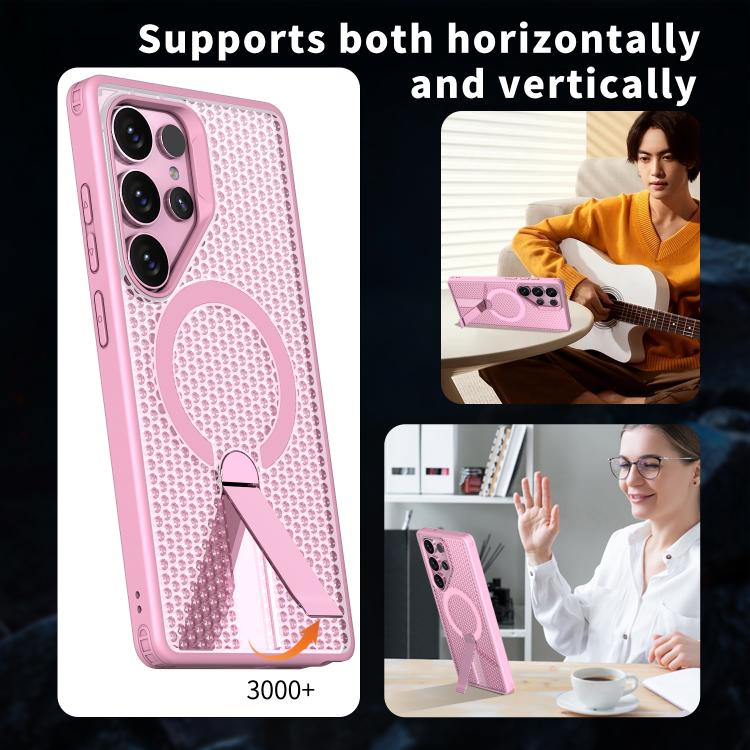 For Samsung Galaxy S25 Ultra 5G kalebol Honeycomb Cooling MagSafe Holder Phone Case