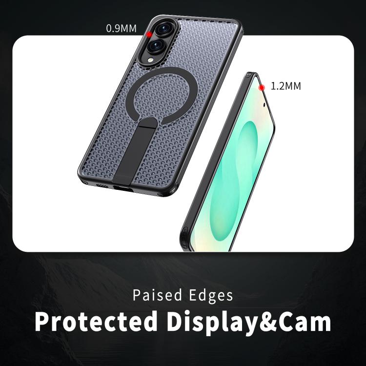 For Samsung Galaxy S25 Edge 5G kalebol Honeycomb Cooling MagSafe Holder Phone Case