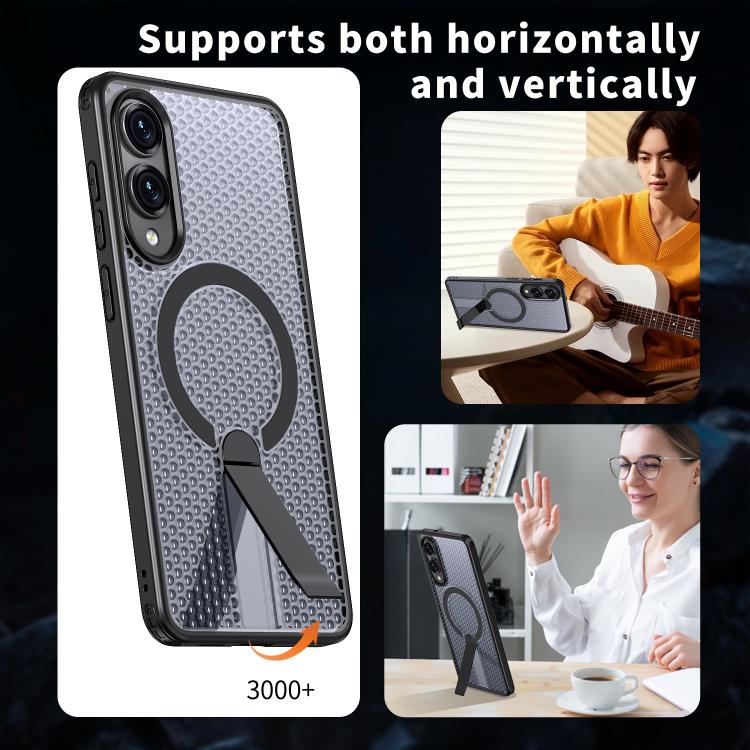 For Samsung Galaxy S25 Edge 5G kalebol Honeycomb Cooling MagSafe Holder Phone Case