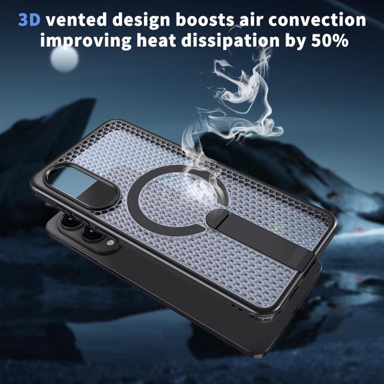 For Samsung Galaxy S25 Edge 5G kalebol Honeycomb Cooling MagSafe Holder Phone Case