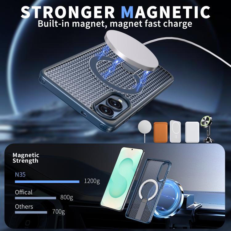 For Samsung Galaxy S25 Edge 5G kalebol Honeycomb Cooling MagSafe Holder Phone Case