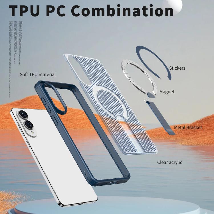 For Samsung Galaxy S25 Edge 5G kalebol Honeycomb Cooling MagSafe Holder Phone Case