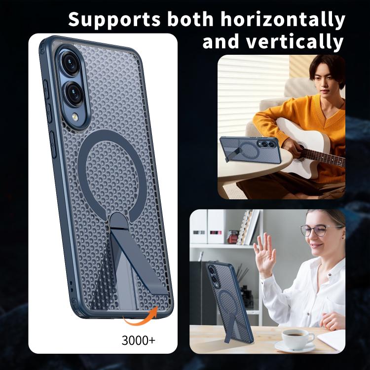 For Samsung Galaxy S25 Edge 5G kalebol Honeycomb Cooling MagSafe Holder Phone Case
