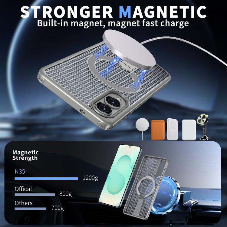 For Samsung Galaxy S25 Edge 5G kalebol Honeycomb Cooling MagSafe Holder Phone Case