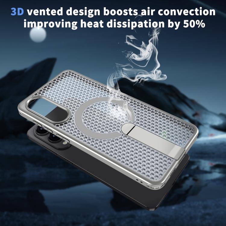 For Samsung Galaxy S25 Edge 5G kalebol Honeycomb Cooling MagSafe Holder Phone Case