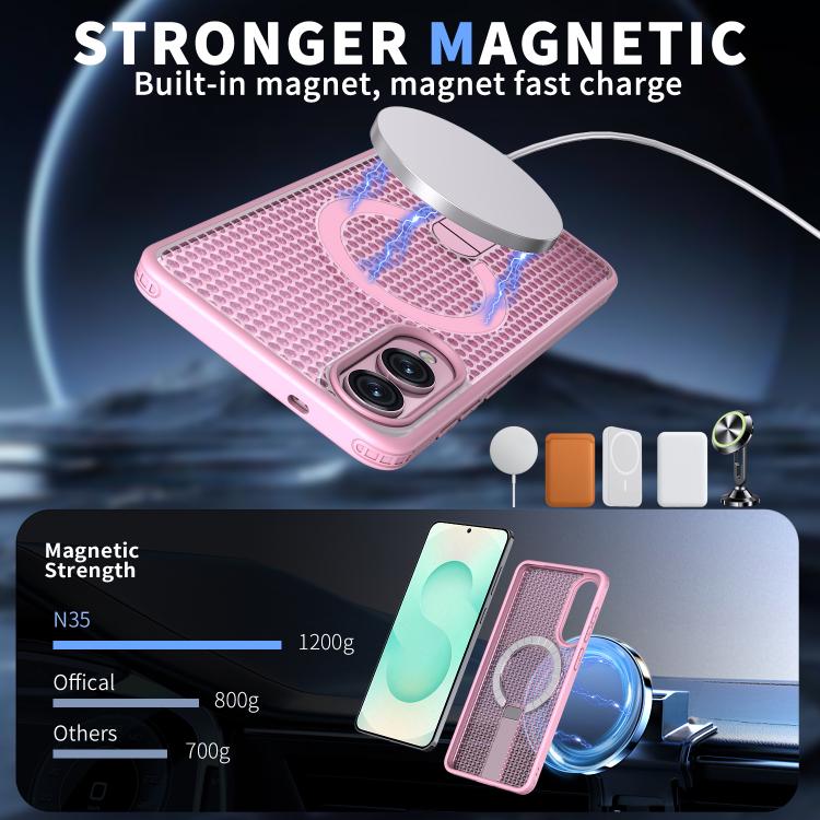 For Samsung Galaxy S25 Edge 5G kalebol Honeycomb Cooling MagSafe Holder Phone Case