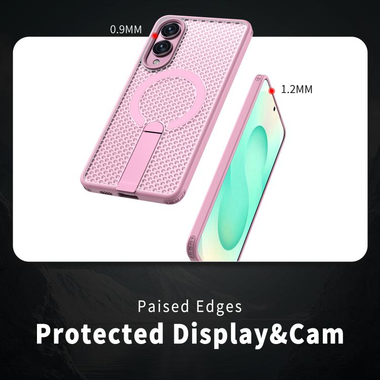 For Samsung Galaxy S25 Edge 5G kalebol Honeycomb Cooling MagSafe Holder Phone Case