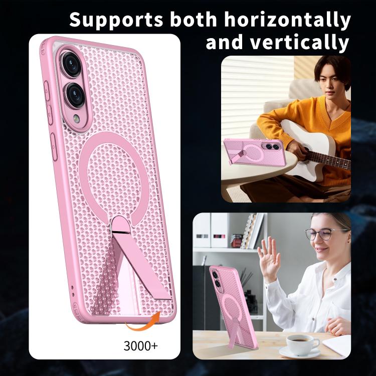 For Samsung Galaxy S25 Edge 5G kalebol Honeycomb Cooling MagSafe Holder Phone Case