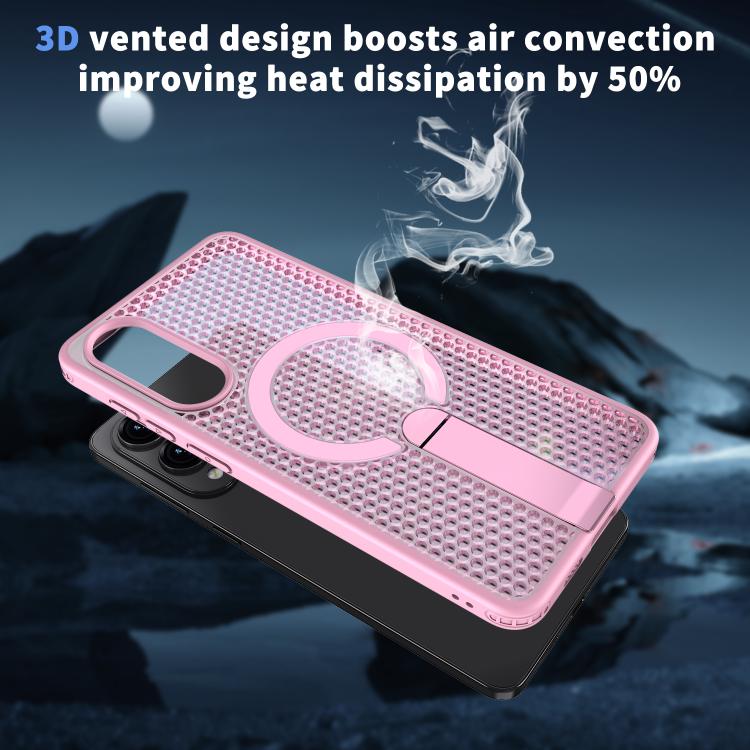 For Samsung Galaxy S25 Edge 5G kalebol Honeycomb Cooling MagSafe Holder Phone Case