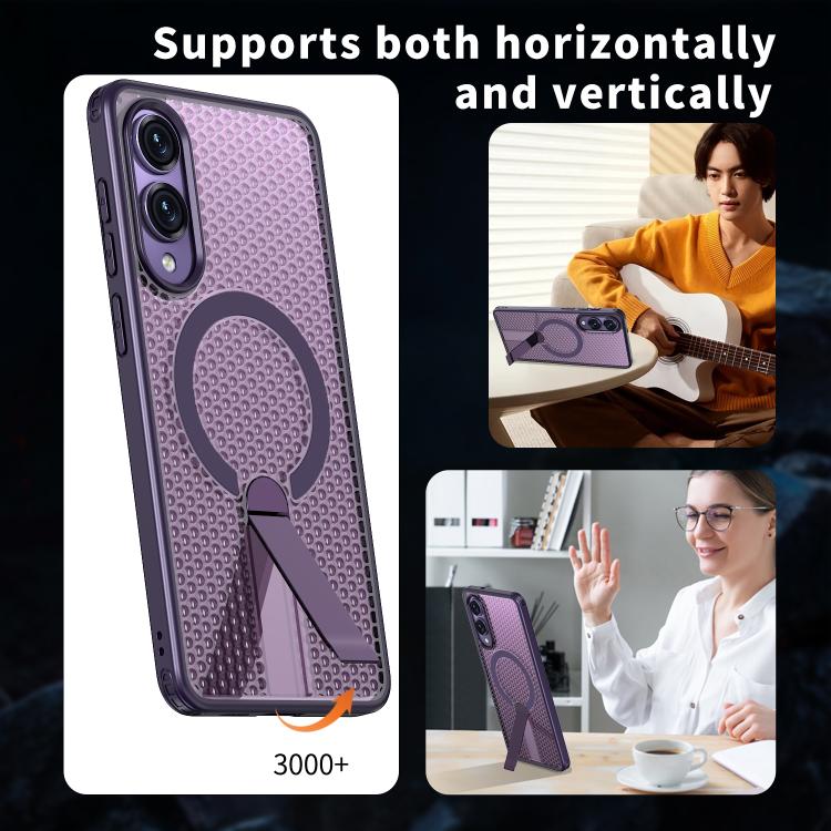 For Samsung Galaxy S25 Edge 5G kalebol Honeycomb Cooling MagSafe Holder Phone Case