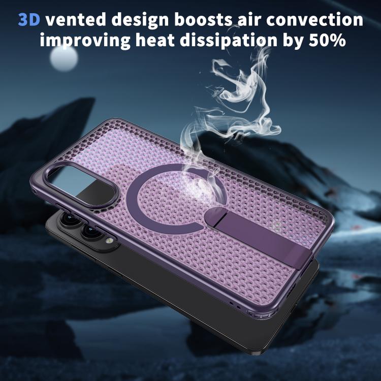 For Samsung Galaxy S25 Edge 5G kalebol Honeycomb Cooling MagSafe Holder Phone Case