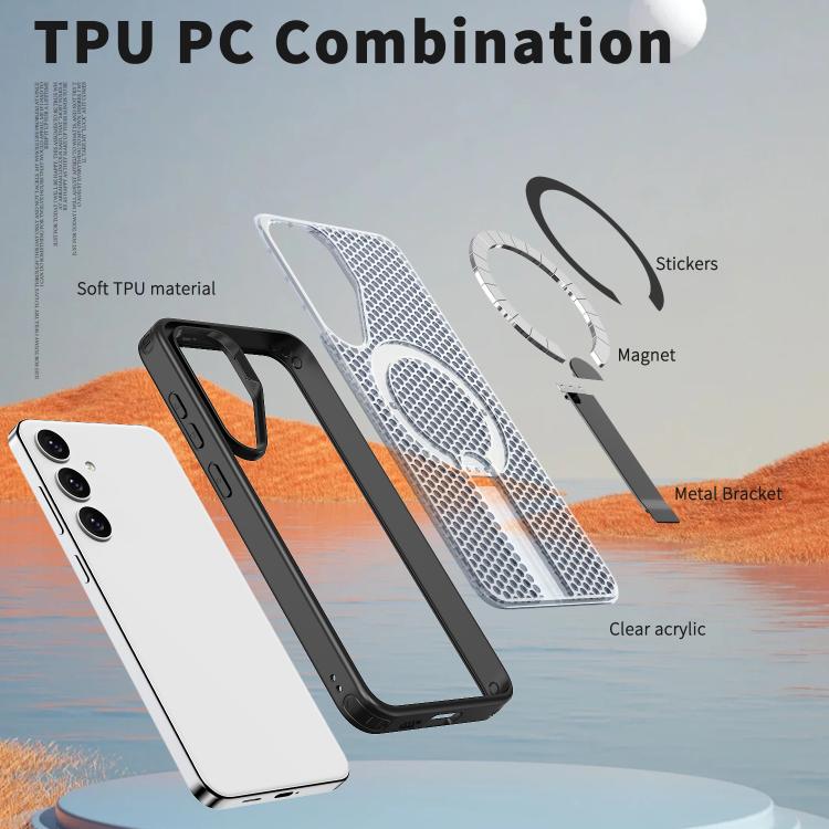 For Samsung Galaxy S25+ 5G kalebol Honeycomb Cooling MagSafe Holder Phone Case