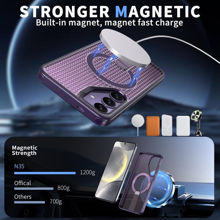 For Samsung Galaxy S25+ 5G kalebol Honeycomb Cooling MagSafe Holder Phone Case