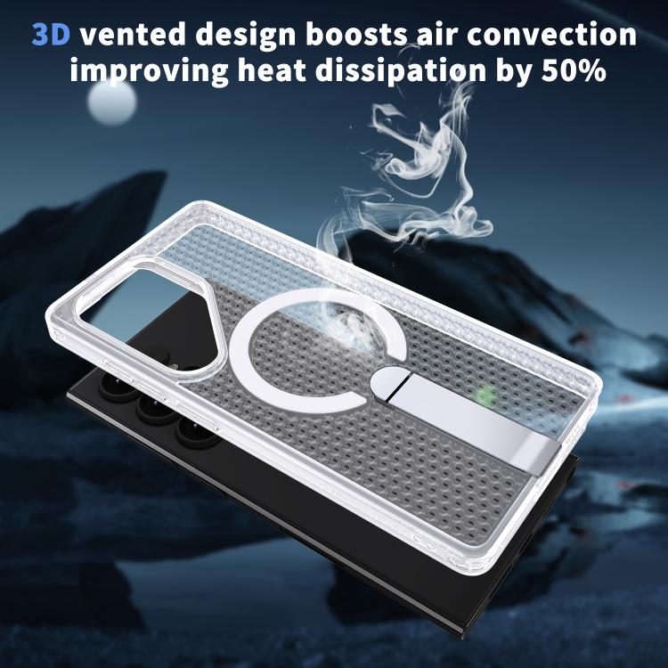 For Samsung Galaxy S24 Ultra 5G kalebol Honeycomb Cooling MagSafe Holder Phone Case
