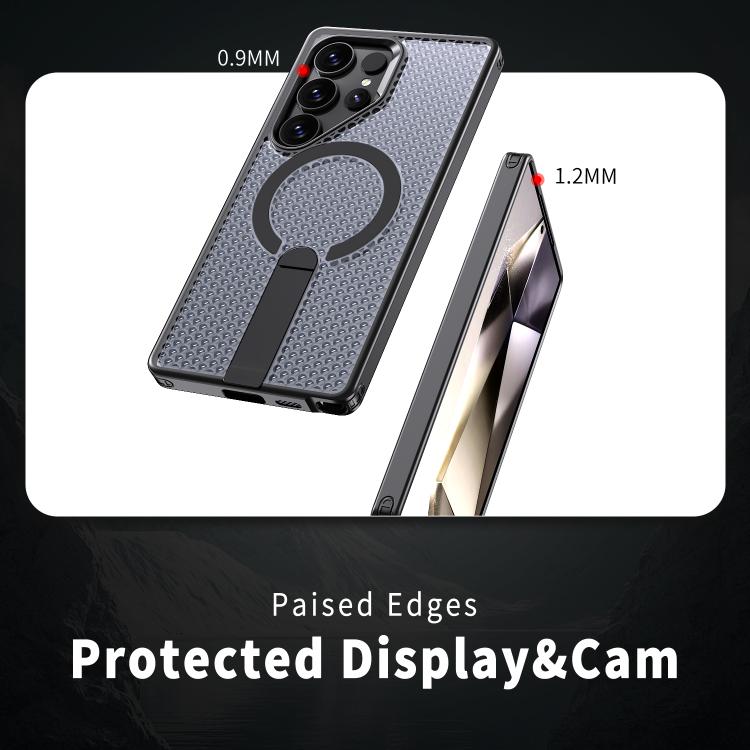 For Samsung Galaxy S23 Ultra 5G kalebol Honeycomb Cooling MagSafe Holder Phone Case