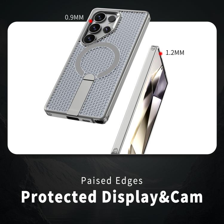 For Samsung Galaxy S23 Ultra 5G kalebol Honeycomb Cooling MagSafe Holder Phone Case
