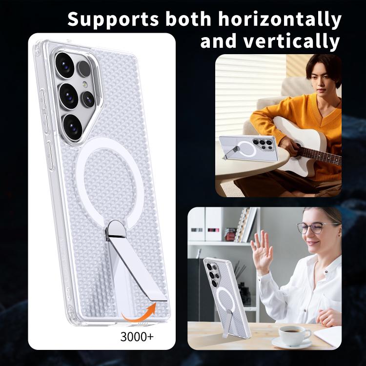 For Samsung Galaxy S23 Ultra 5G kalebol Honeycomb Cooling MagSafe Holder Phone Case