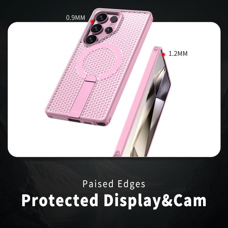 For Samsung Galaxy S23 Ultra 5G kalebol Honeycomb Cooling MagSafe Holder Phone Case