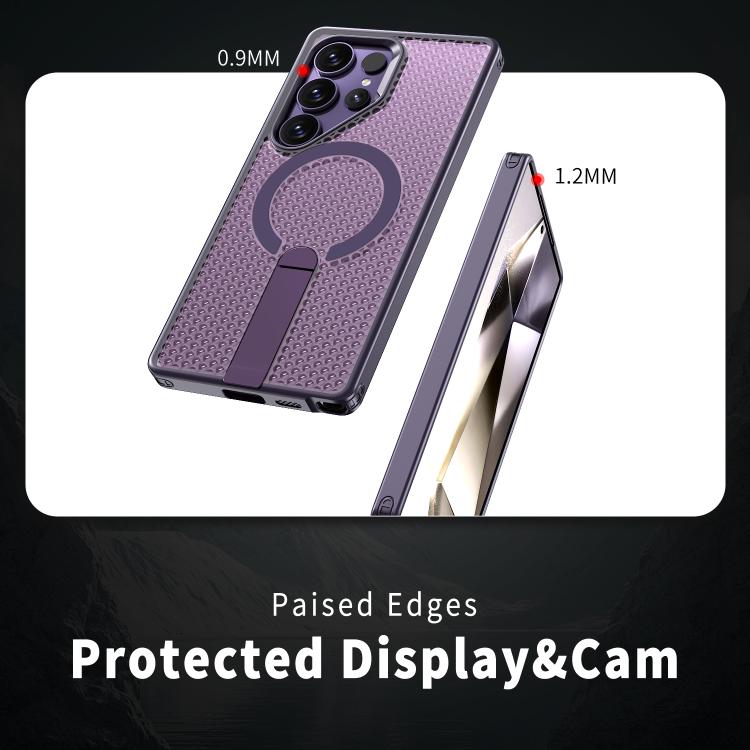 For Samsung Galaxy S23 Ultra 5G kalebol Honeycomb Cooling MagSafe Holder Phone Case