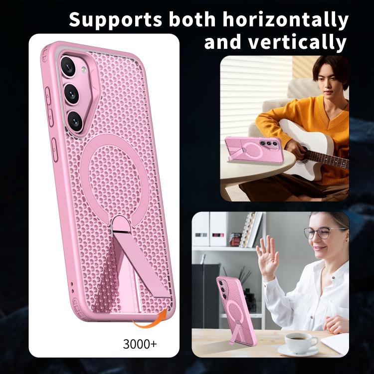 For Samsung Galaxy S23+ 5G kalebol Honeycomb Cooling MagSafe Holder Phone Case