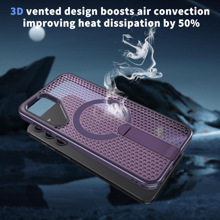 For Samsung Galaxy S23+ 5G kalebol Honeycomb Cooling MagSafe Holder Phone Case