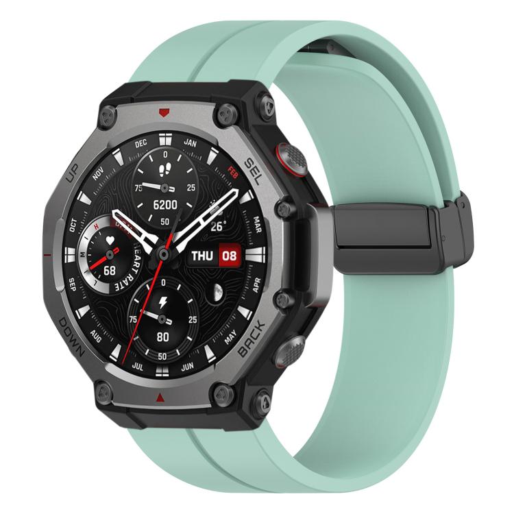 For Amazfit T-Rex 3 xDfind  Flat Head Groove Folding Black Buckle Silicone Watch Band
