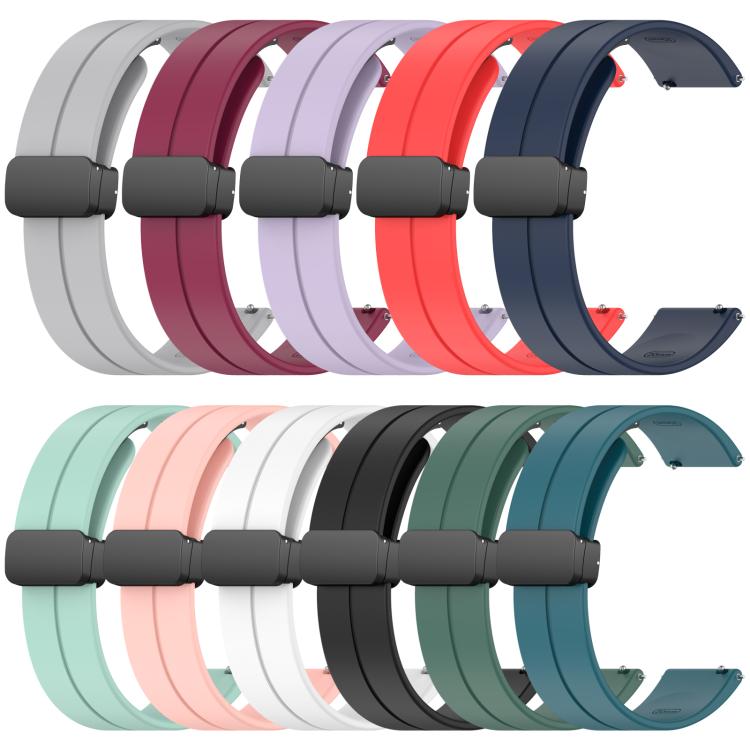 For Amazfit T-Rex 3 xDfind  Flat Head Groove Folding Black Buckle Silicone Watch Band