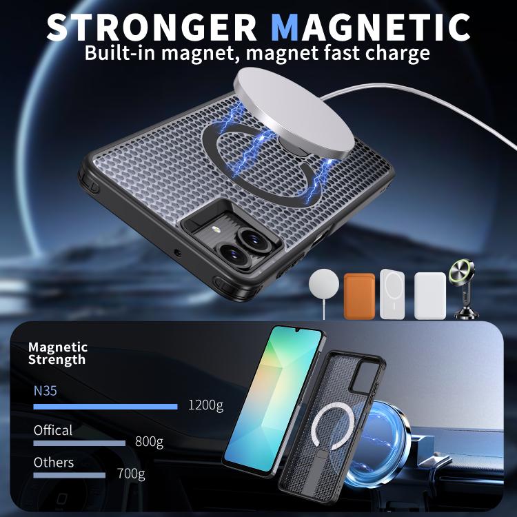 For Samsung Galaxy A06 5G kalebol Honeycomb Cooling MagSafe Holder Phone Case