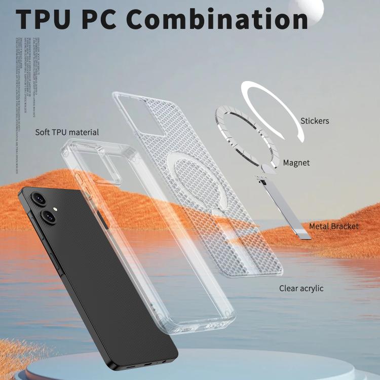 For Samsung Galaxy A06 5G kalebol Honeycomb Cooling MagSafe Holder Phone Case