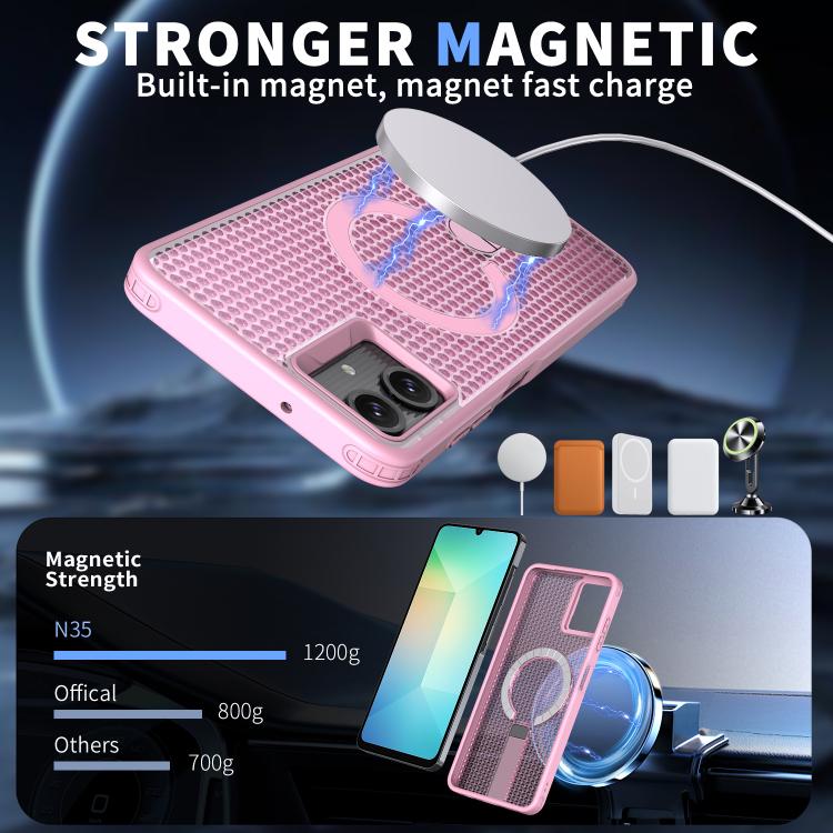 For Samsung Galaxy A06 5G kalebol Honeycomb Cooling MagSafe Holder Phone Case