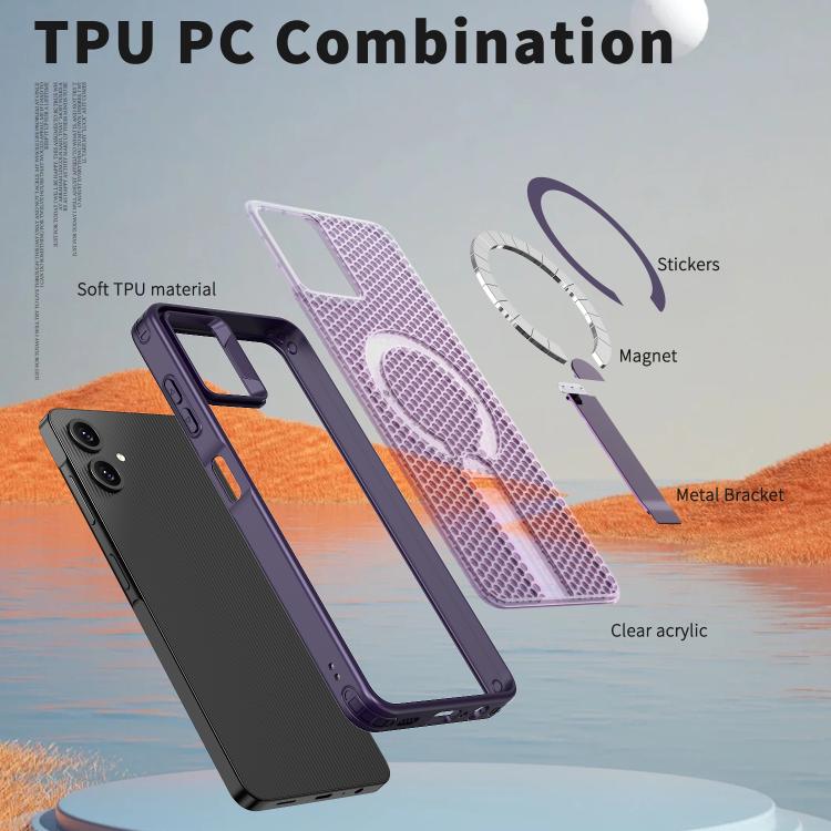 For Samsung Galaxy A06 5G kalebol Honeycomb Cooling MagSafe Holder Phone Case