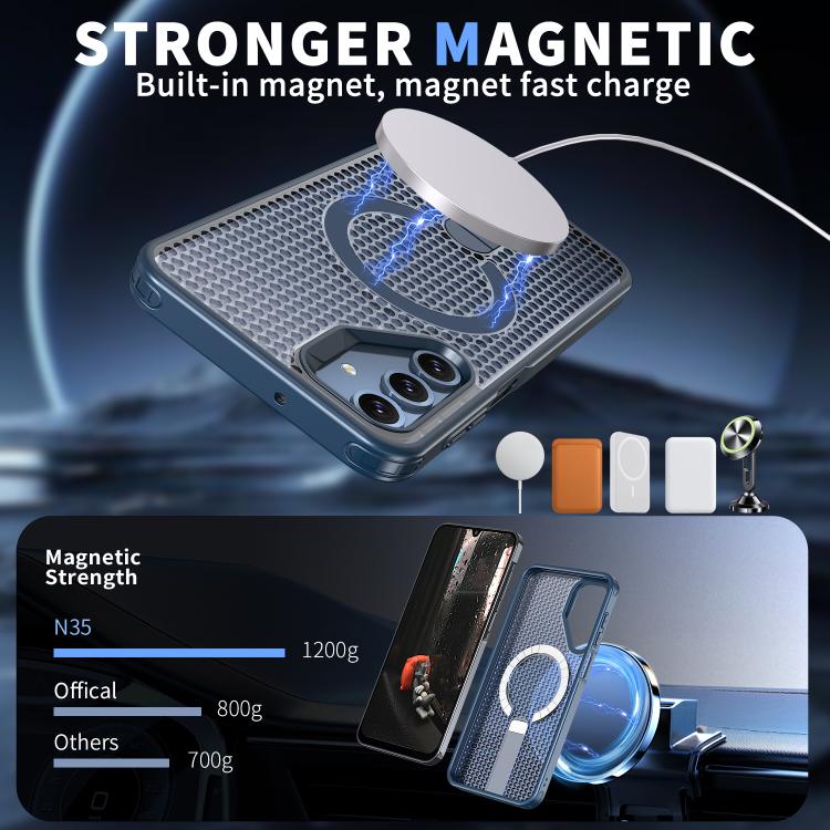 For Samsung Galaxy A16 5G kalebol Honeycomb Cooling MagSafe Holder Phone Case
