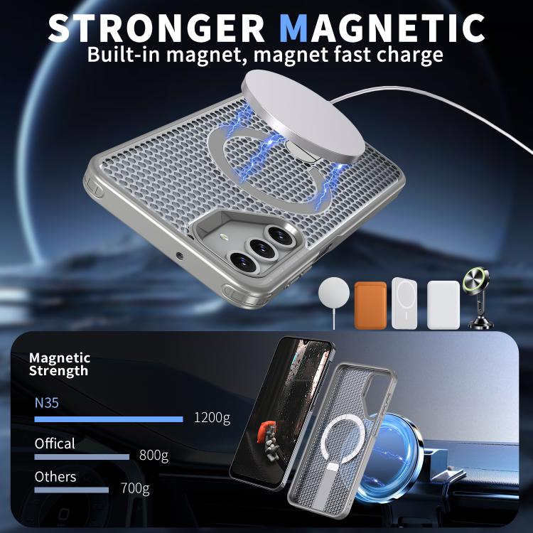 For Samsung Galaxy A16 5G kalebol Honeycomb Cooling MagSafe Holder Phone Case