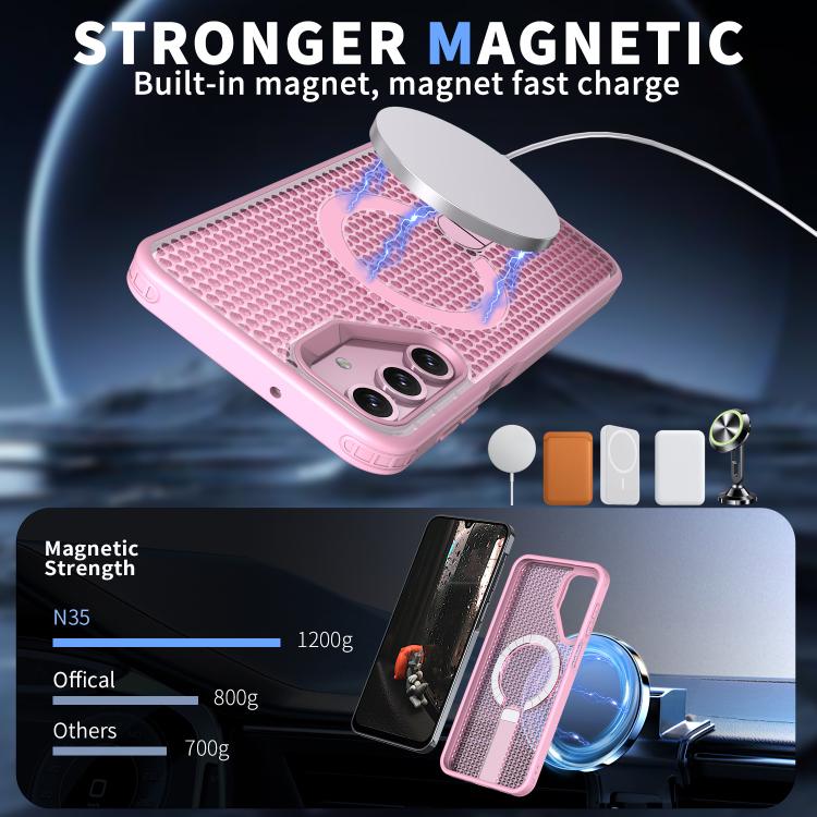 For Samsung Galaxy A16 5G kalebol Honeycomb Cooling MagSafe Holder Phone Case