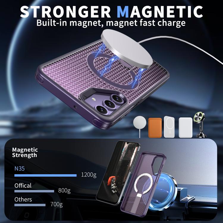 For Samsung Galaxy A16 5G kalebol Honeycomb Cooling MagSafe Holder Phone Case