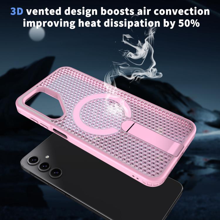 For Samsung Galaxy A15 5G kalebol Honeycomb Cooling MagSafe Holder Phone Case