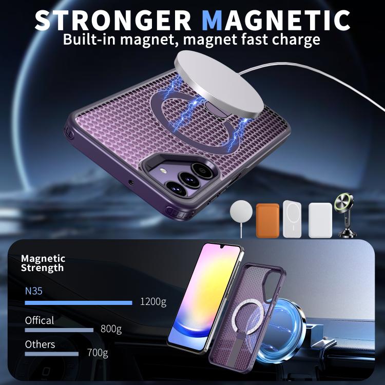 For Samsung Galaxy A25 5G kalebol Honeycomb Cooling MagSafe Holder Phone Case