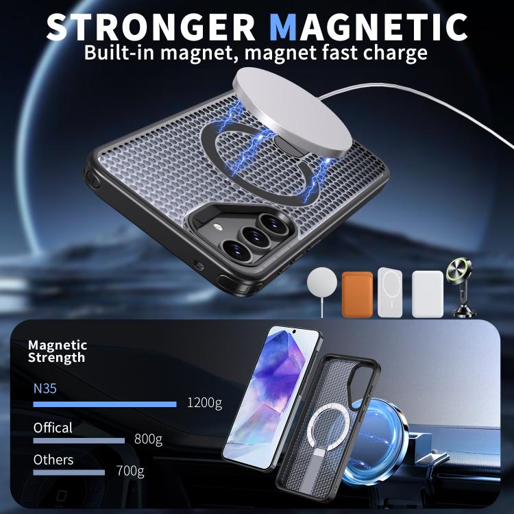 For Samsung Galaxy A55 5G kalebol Honeycomb Cooling MagSafe Holder Phone Case
