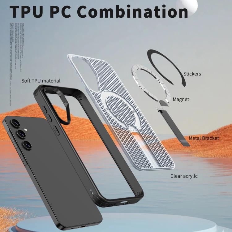 For Samsung Galaxy A55 5G kalebol Honeycomb Cooling MagSafe Holder Phone Case