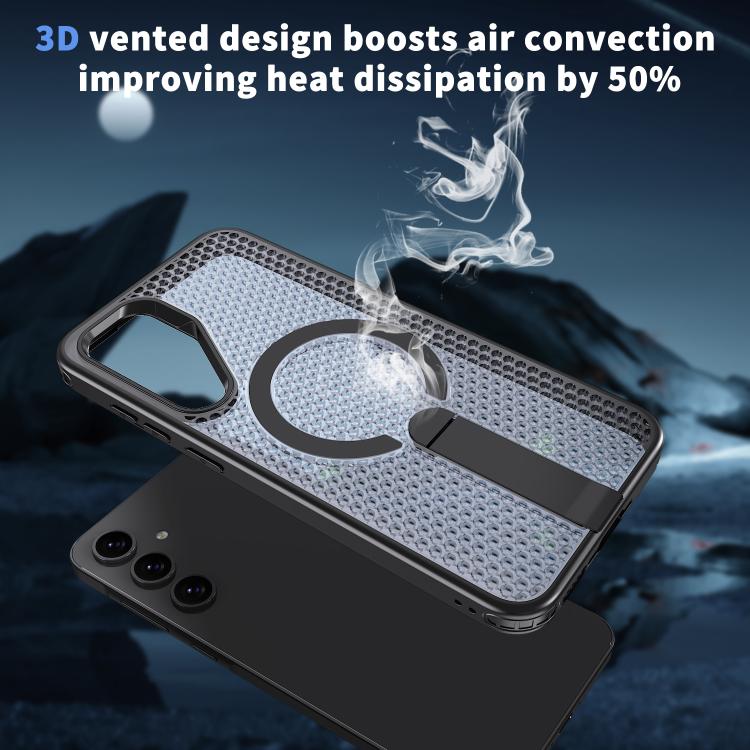 For Samsung Galaxy A55 5G kalebol Honeycomb Cooling MagSafe Holder Phone Case