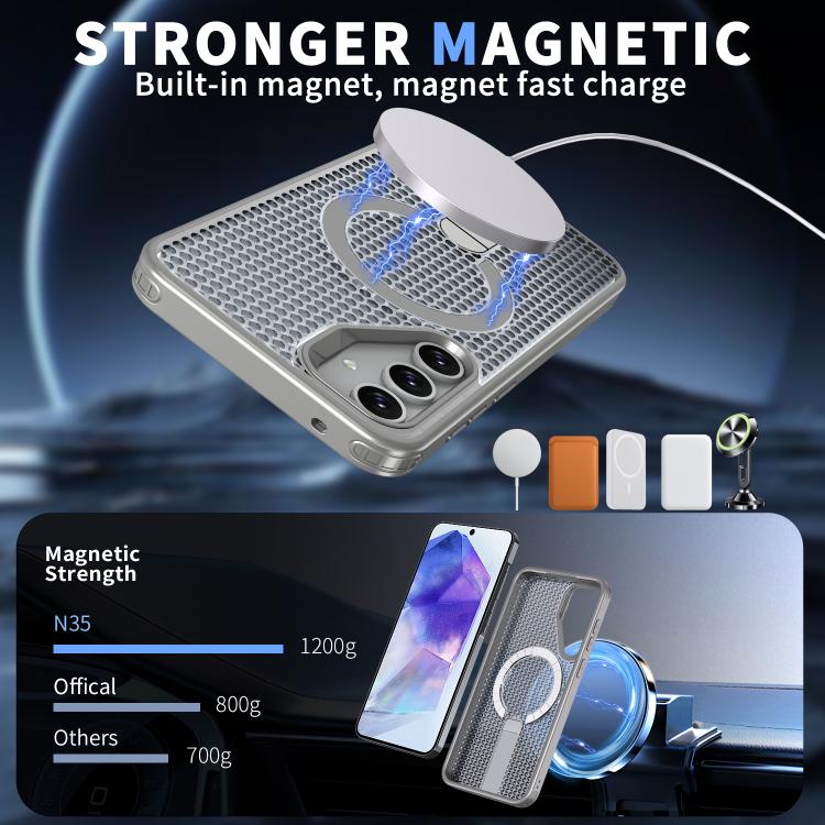 For Samsung Galaxy A55 5G kalebol Honeycomb Cooling MagSafe Holder Phone Case