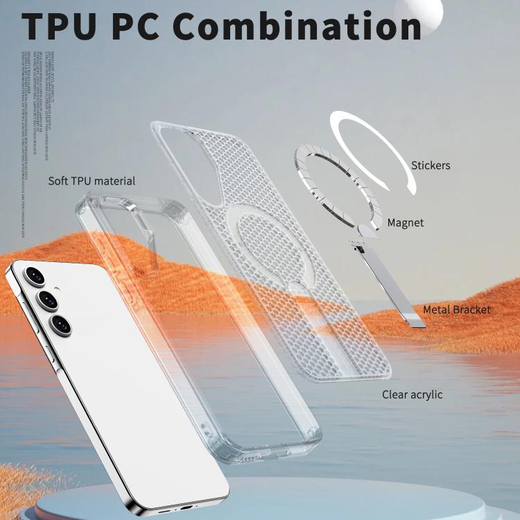 For Samsung Galaxy A55 5G kalebol Honeycomb Cooling MagSafe Holder Phone Case
